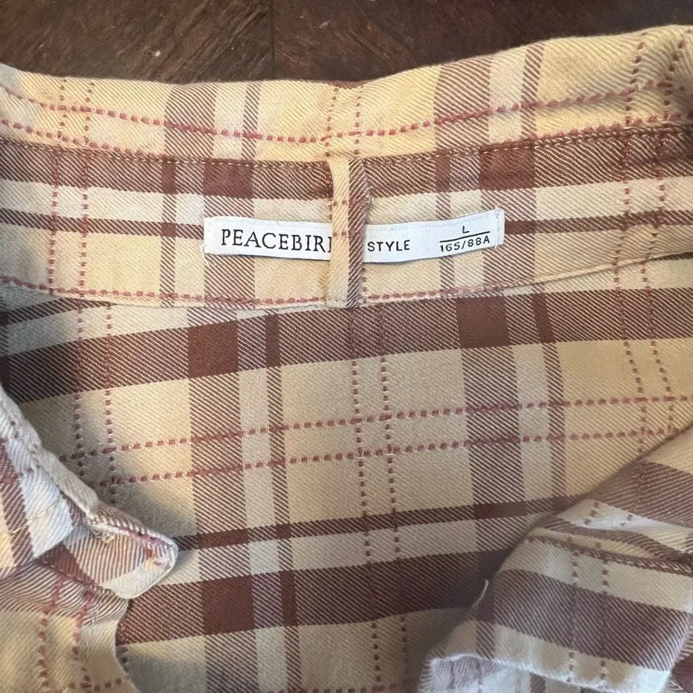 Peacebird Style Grunge Plaid‎ Buttondown Shirt - Picture 6 of 8